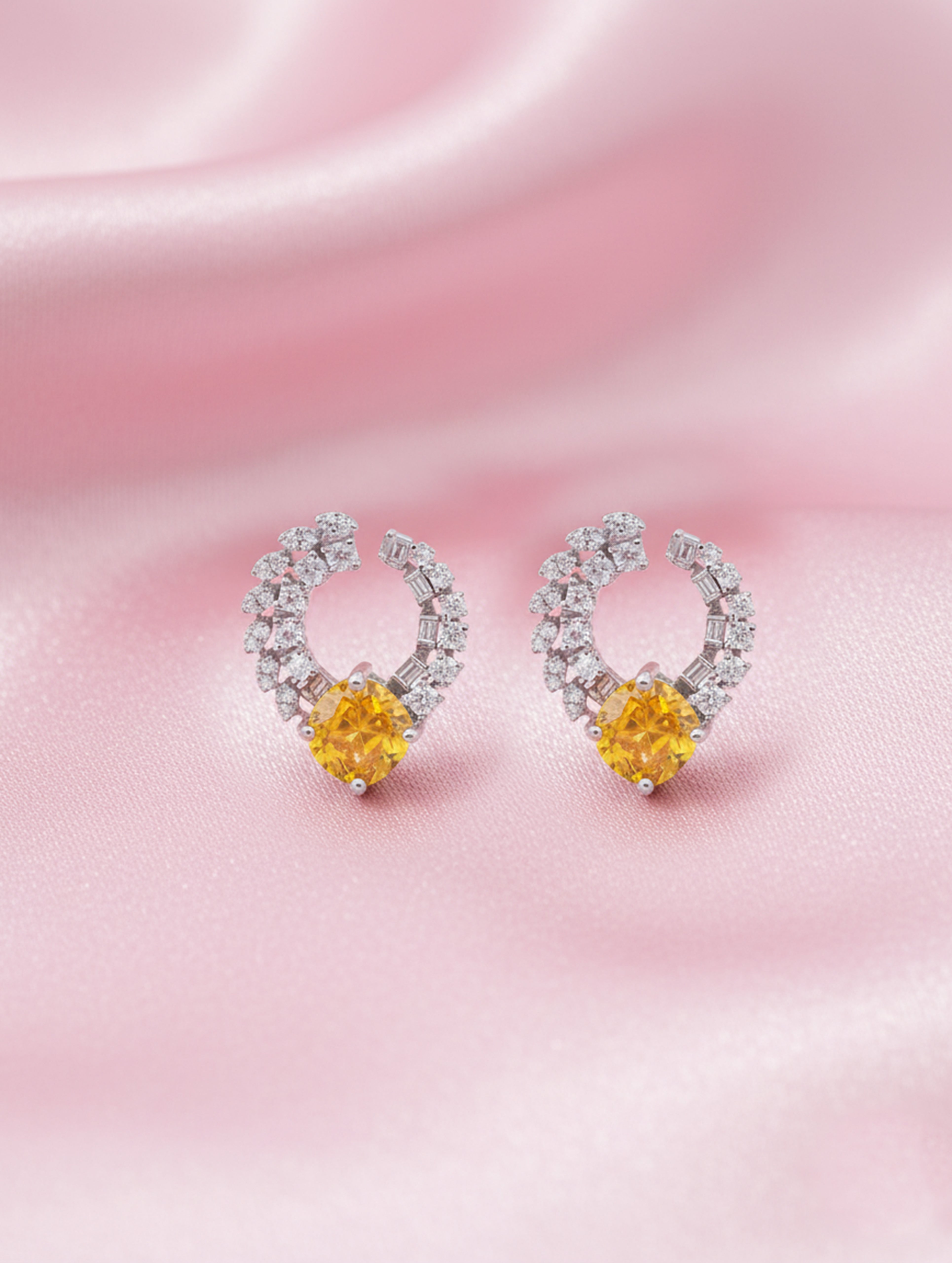 925 Sterling Silver Gold-Toned Huggie Hoop Earrings with Blue Gemstones