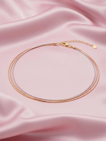 Elegant Three-Layer 925 Silver Chain with Polished Finish