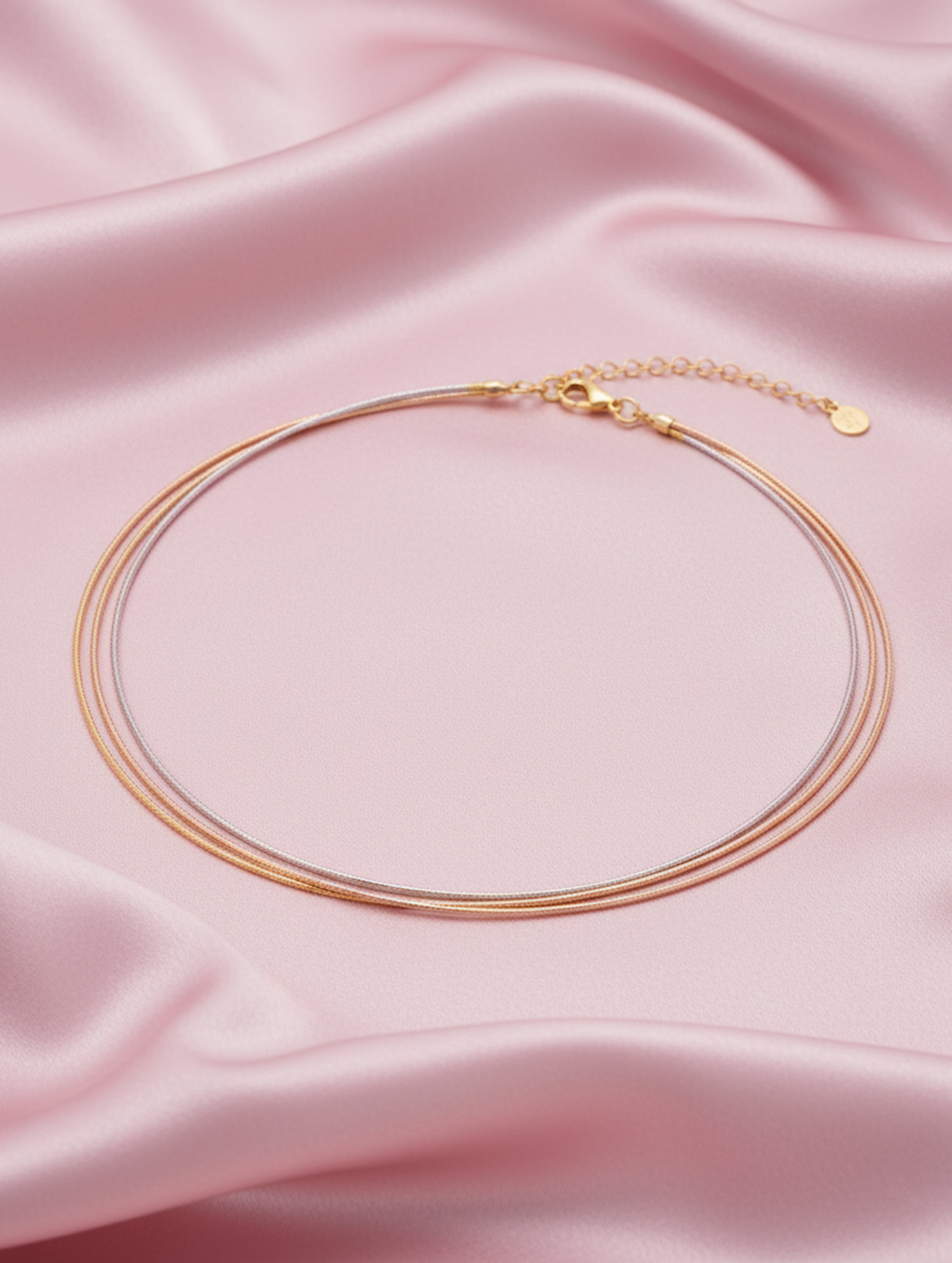 Elegant Three-Layer 925 Silver Chain with Polished Finish