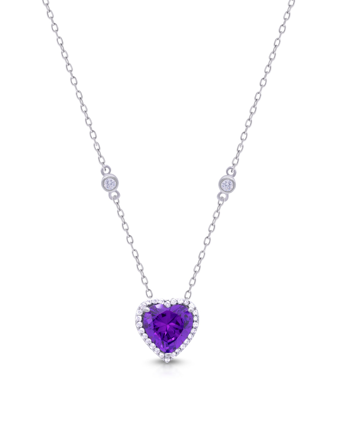Heart stone silver chain necklace romantic jewellery gift for women in Dubai