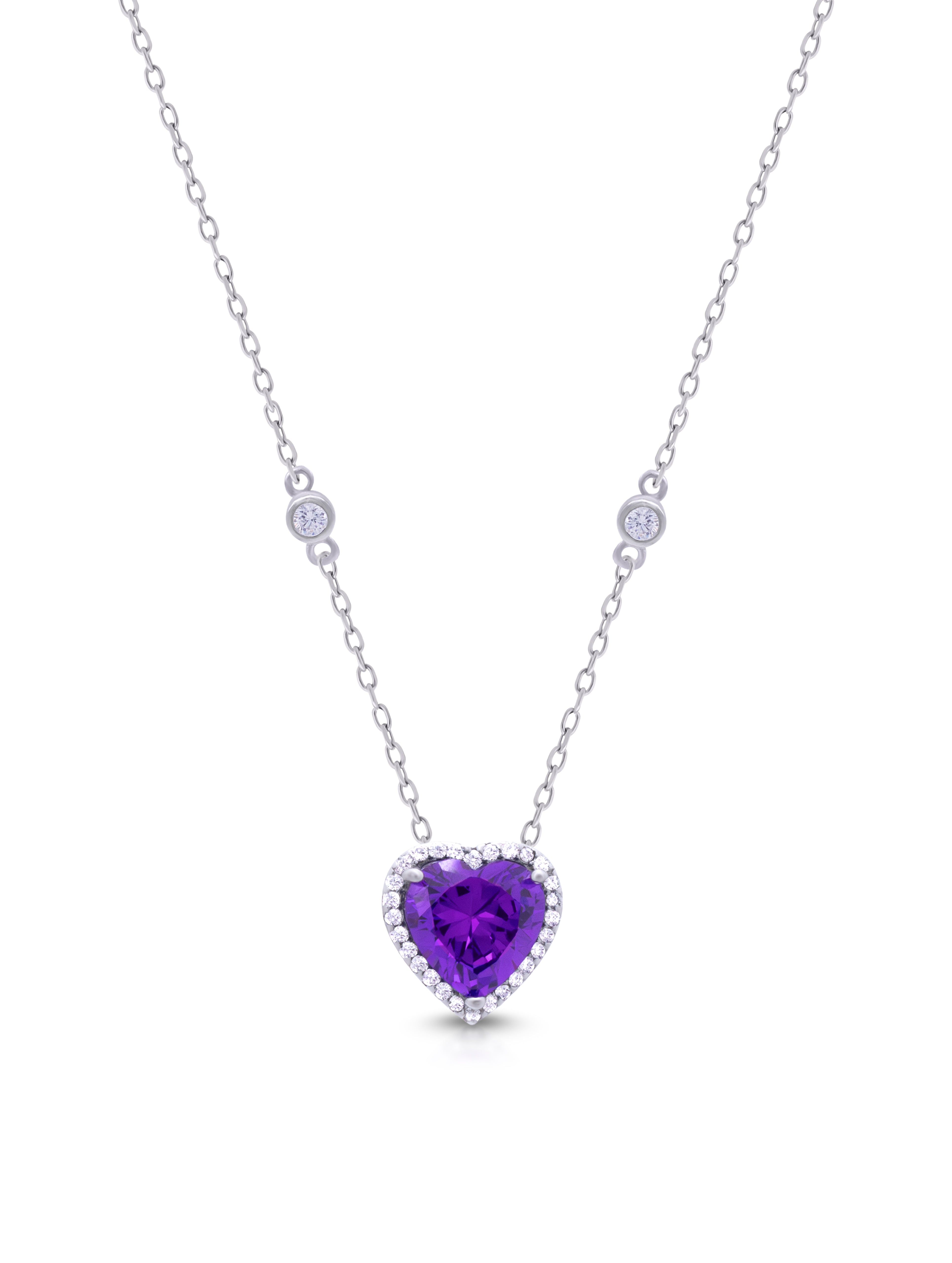 Heart stone silver chain necklace romantic jewellery gift for women in Dubai