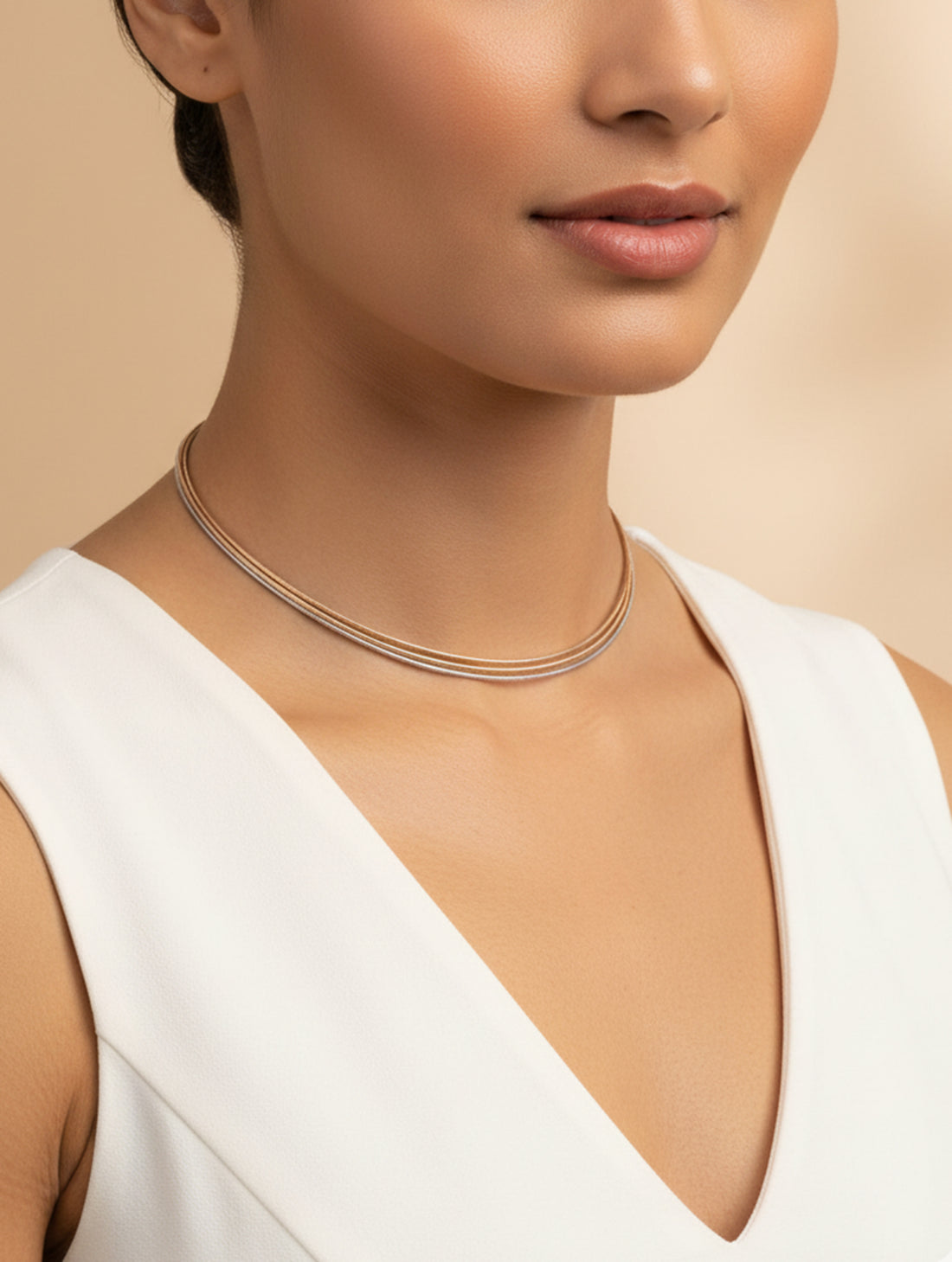 Elegant Three-Layer 925 Silver Chain with Polished Finish