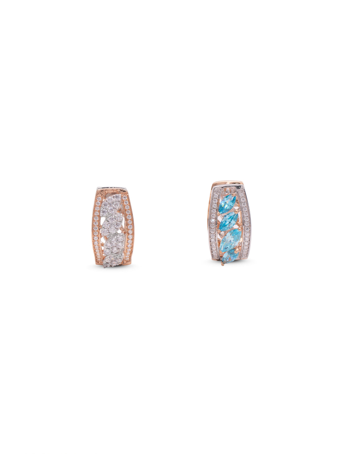 925 sterling silver bali style earrings with sky blue stones and white Swarovski zircons Dubai