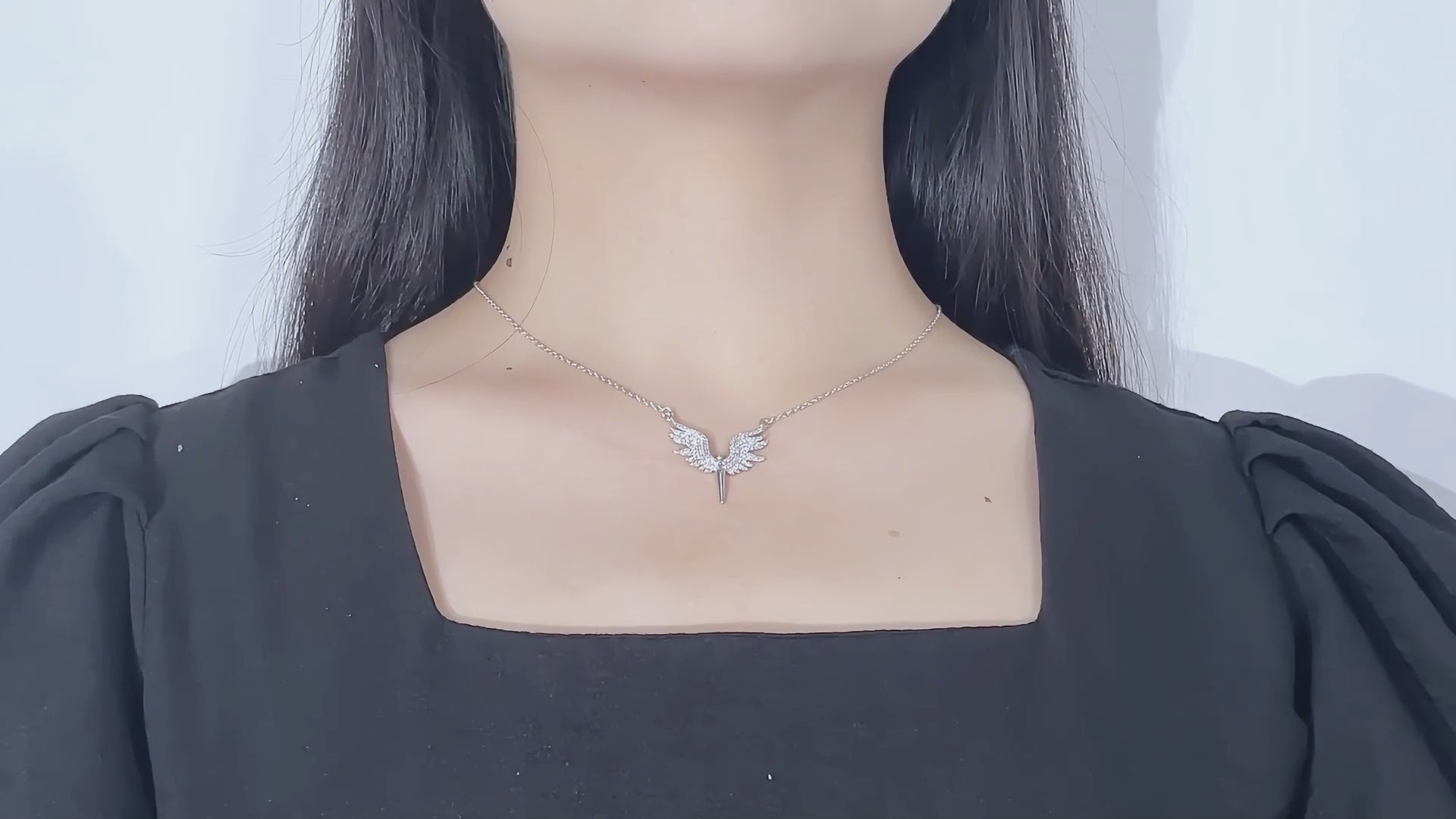 Angel Charm Silver Zircon Necklace
