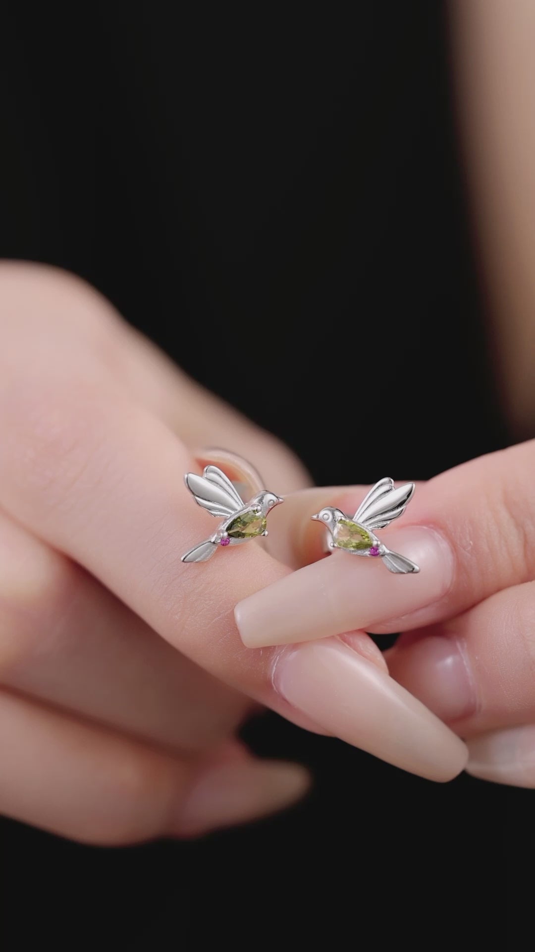 Silver Bird Stud Earrings