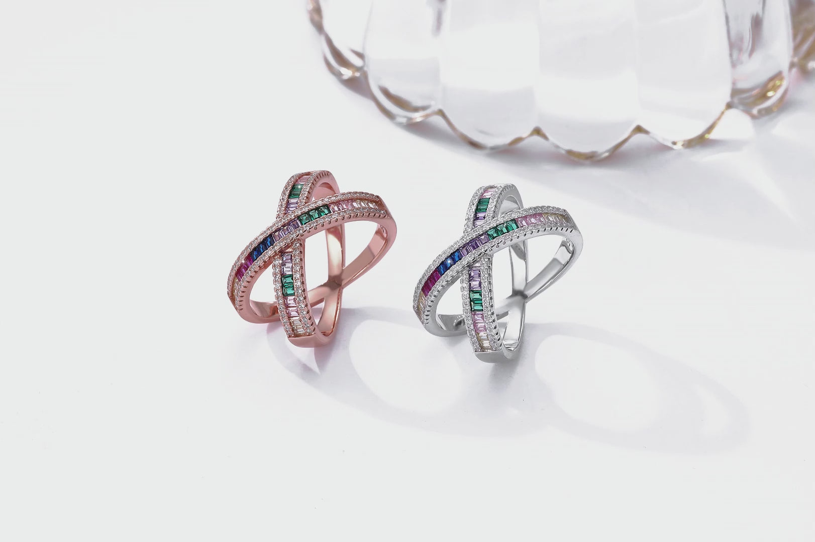 Glowing Prism Modern Silver Ring
