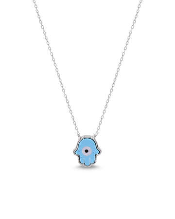 Hamsa Hand Evil Eye Pendant Necklace