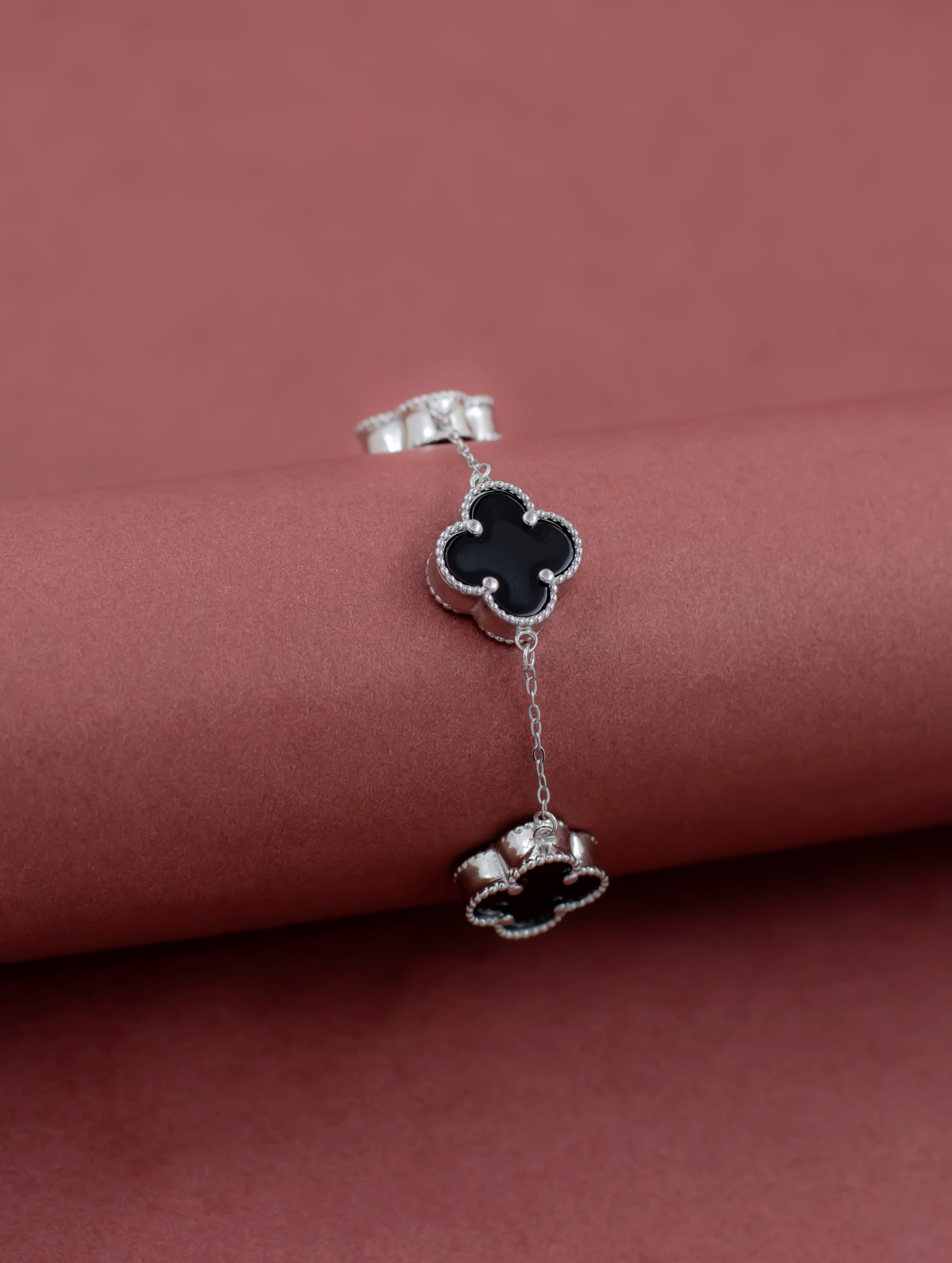 Mother of Pearl Inlay Silver Bracelet
