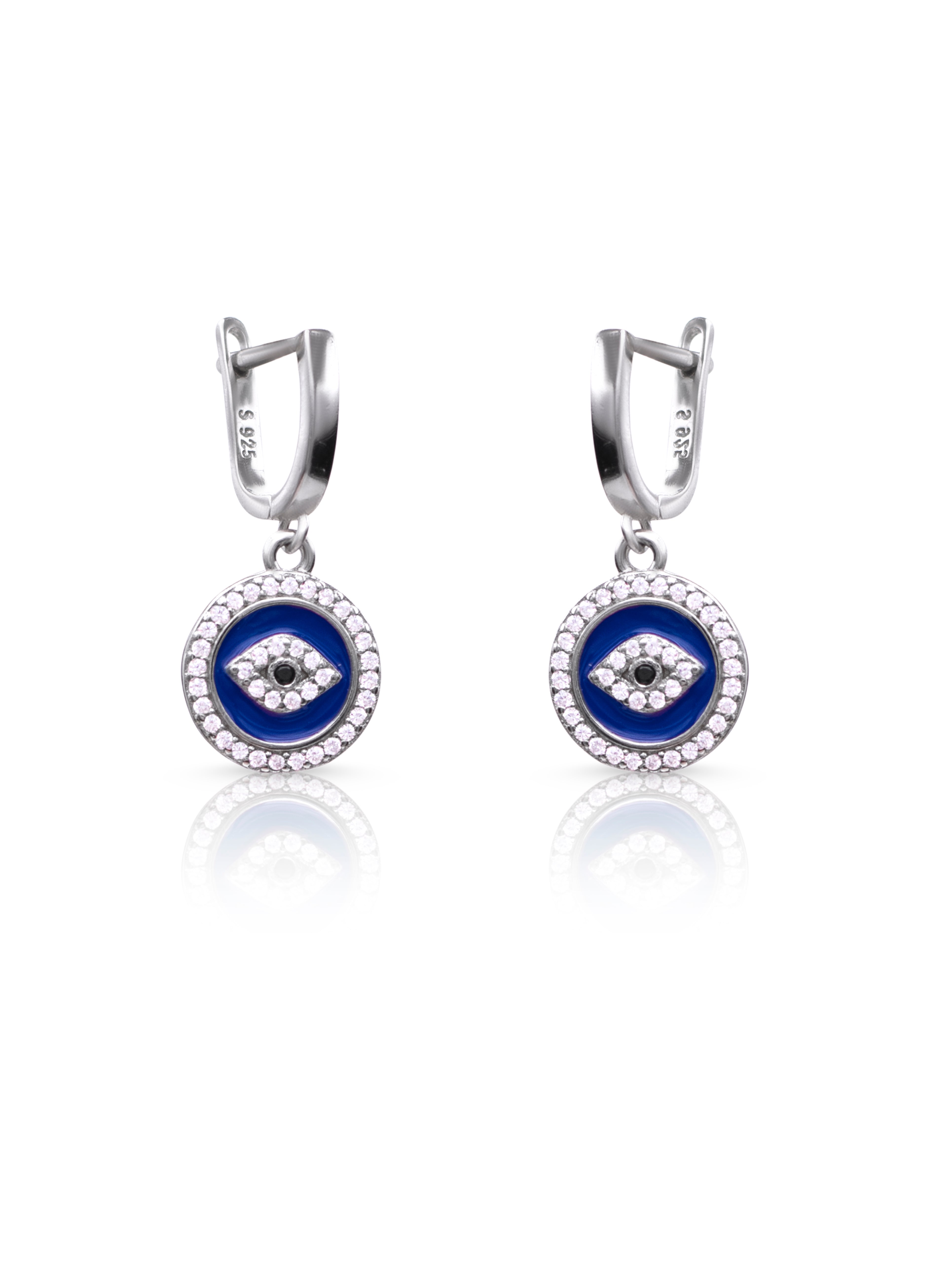 Silver Evil Eye Earrings